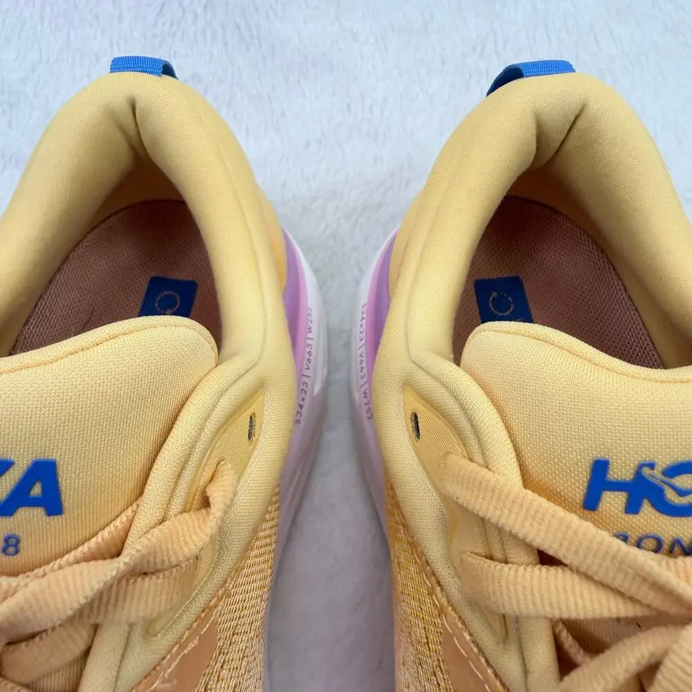 HOKA Bondi 8 Womens Running Shoes Impala Cyclamen Size 9 Cushioned Athletic Shoe